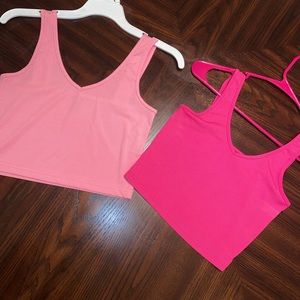SHEIN Crop tank. Size S. Light pink and bright pink.
